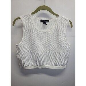 Soho Apparel White‎ Textured Cropped  Top Shirt 1x/2x